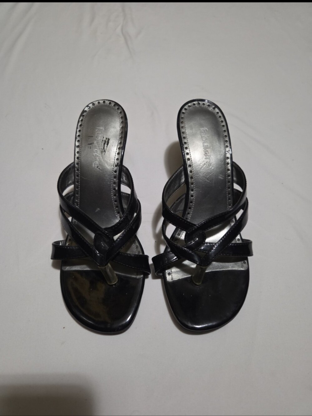 Fabulare Women's size 7.5 black strapped heels #12